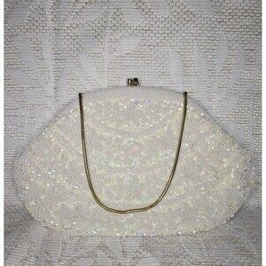 Vintage Le Regale Pearl Beaded Sequins Clutch Bag